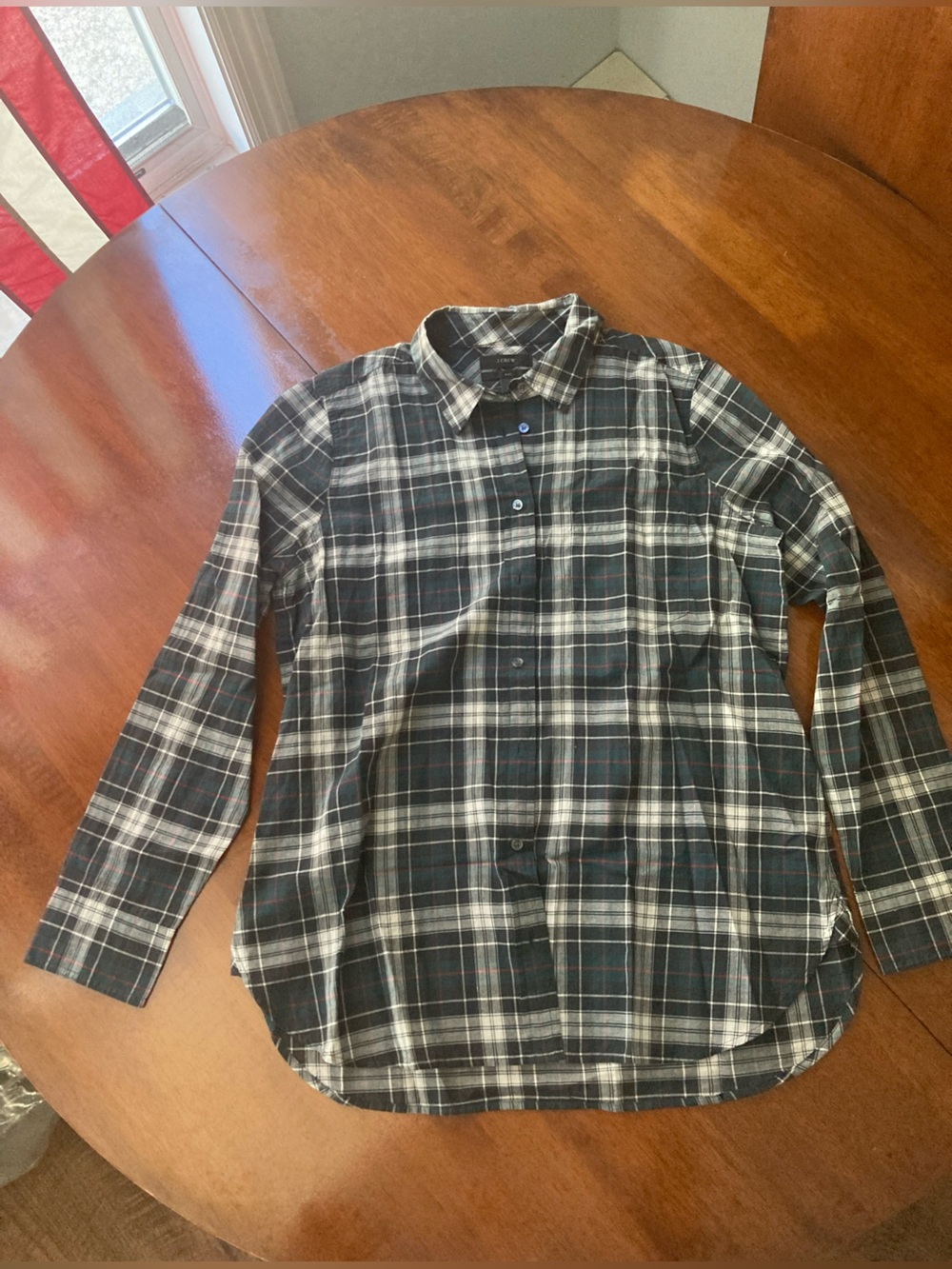 J. Crew Black and White Plaid Button-Down Shirt